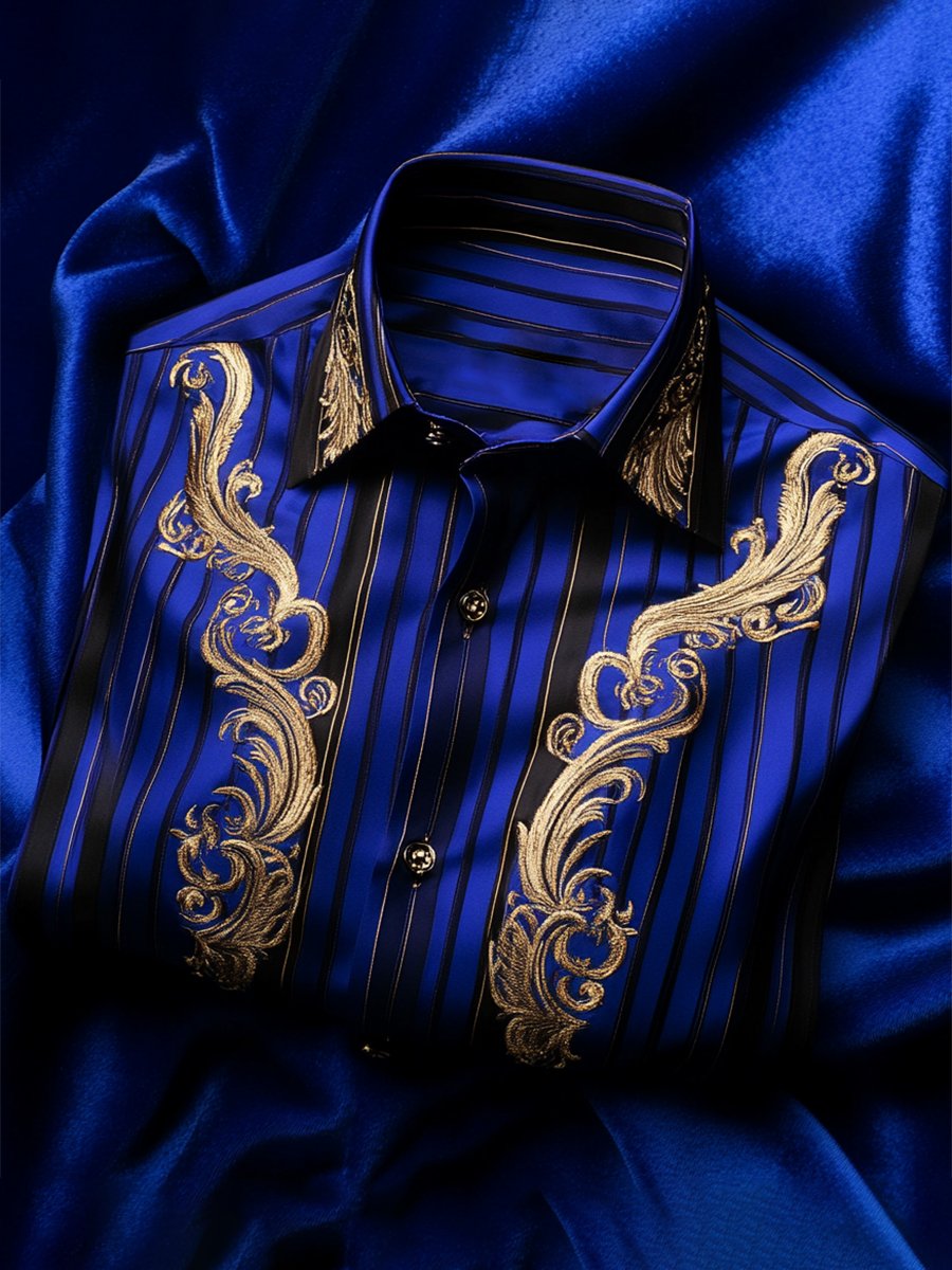 Men's Satin Luxe Long Sleeve Button Down Shirt
