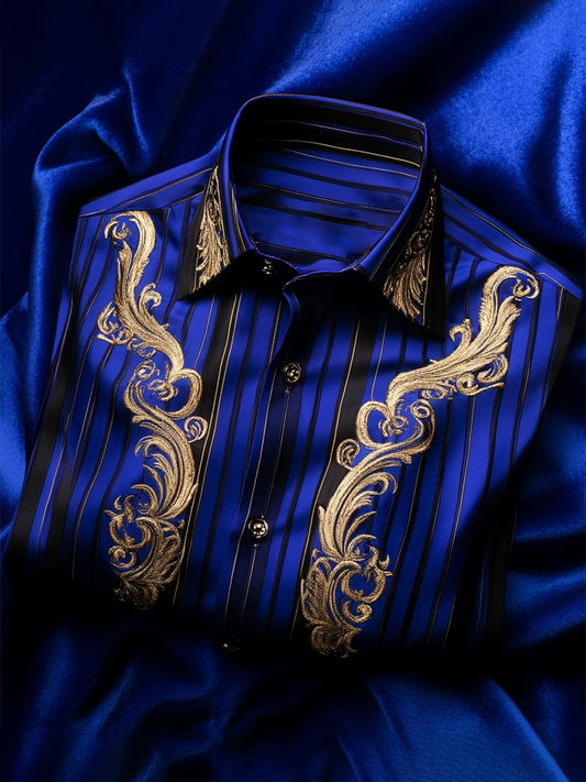 Men's Satin Luxe Long Sleeve Button Down Shirt