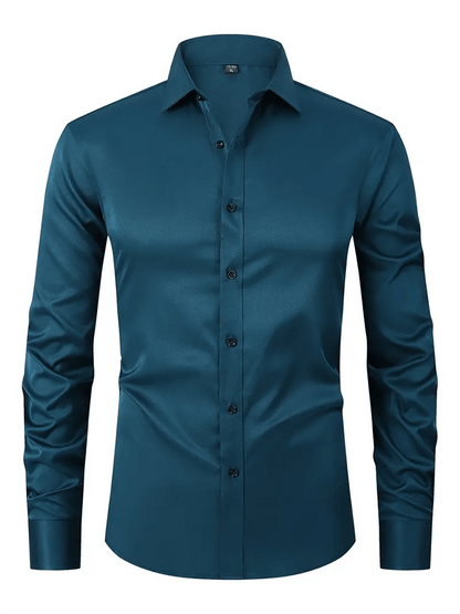 Men's Solid Color Design Business Casual Shirt