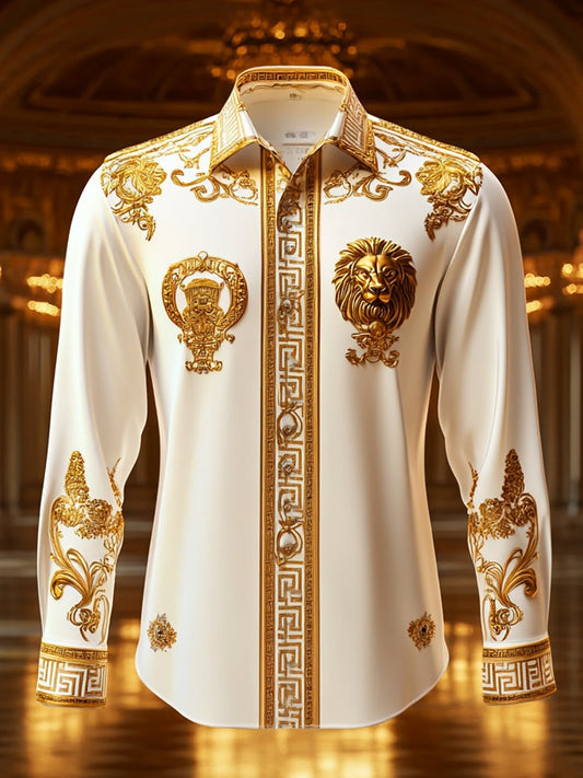 Men's Satin Luxe Long Sleeve Button Down Shirt