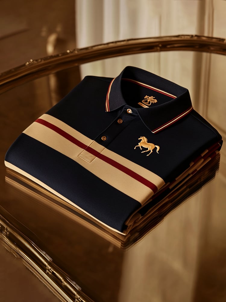 Men's Business Casual Button Short Sleeve Polo Shirt