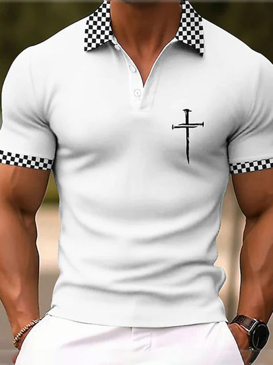 Men's Casual Contrast Color Faith Polo