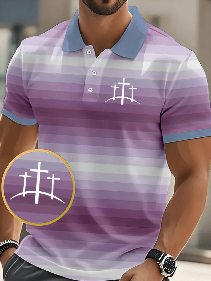 Men's Faith Printed Casual Polo Shirt