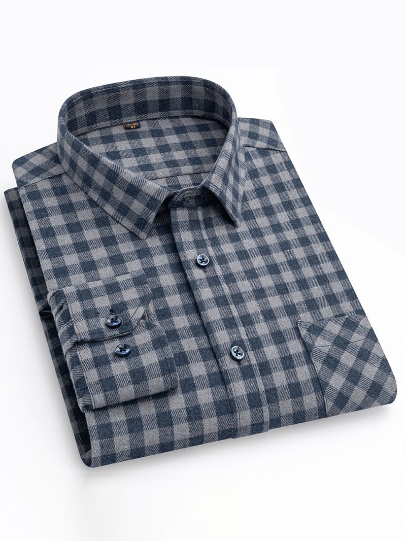 Men'S Retro Plaid Cotton Shirt