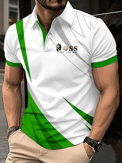 Men's Stylish Letter Print Casual Polo Shirt