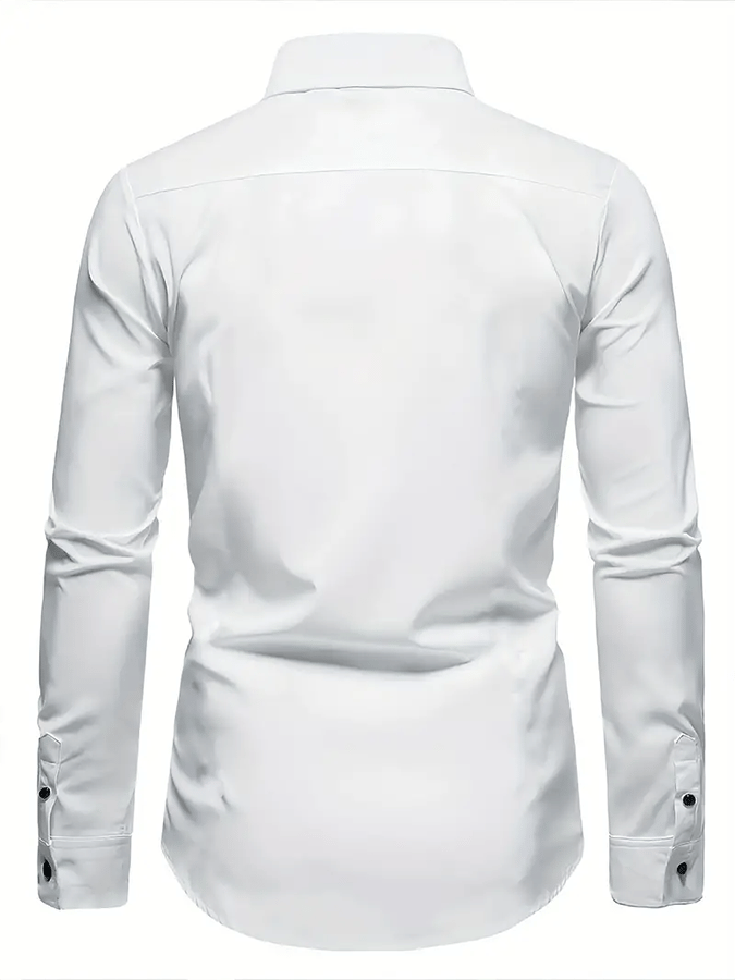 Men's Solid Color Design Business Casual Shirt