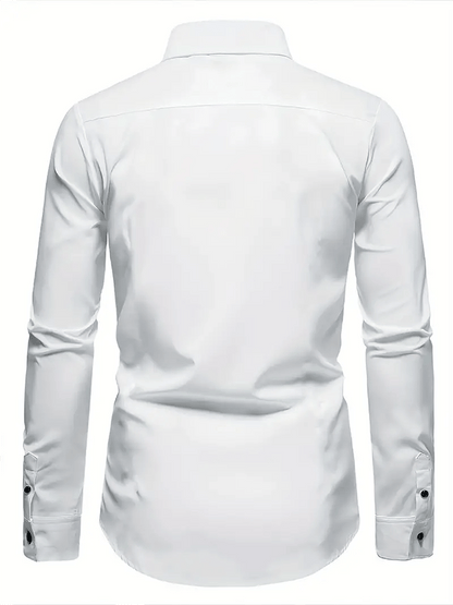 Men's Solid Color Design Business Casual Shirt