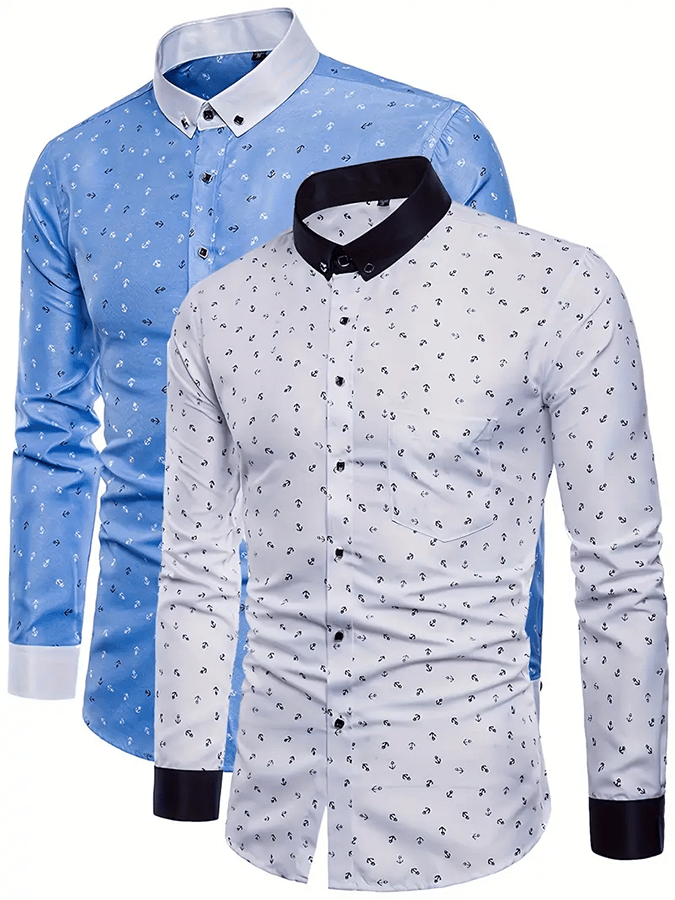 Men's Geometric Business Casual Shirt