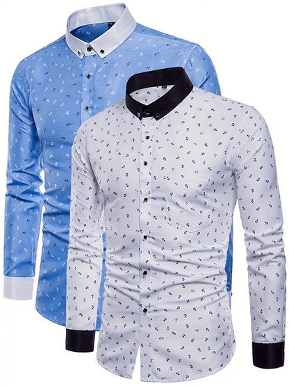 Men's Geometric Business Casual Shirt