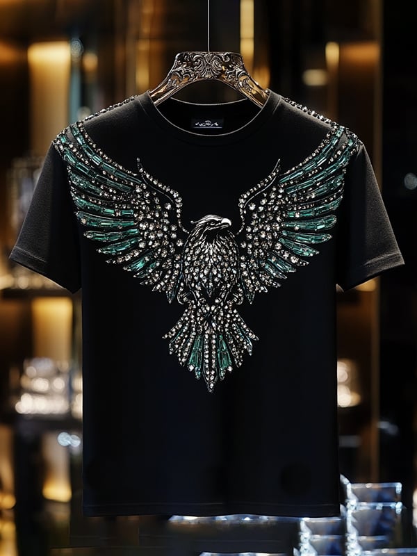 Men's Business Animal Sequin Print Short Sleeve T-Shirt