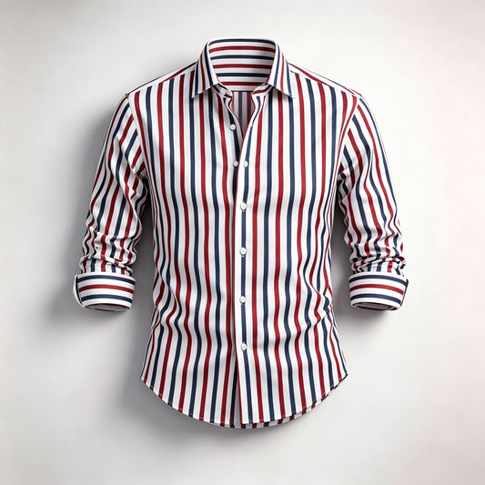 Men's Striped Long-Sleeve Shirt