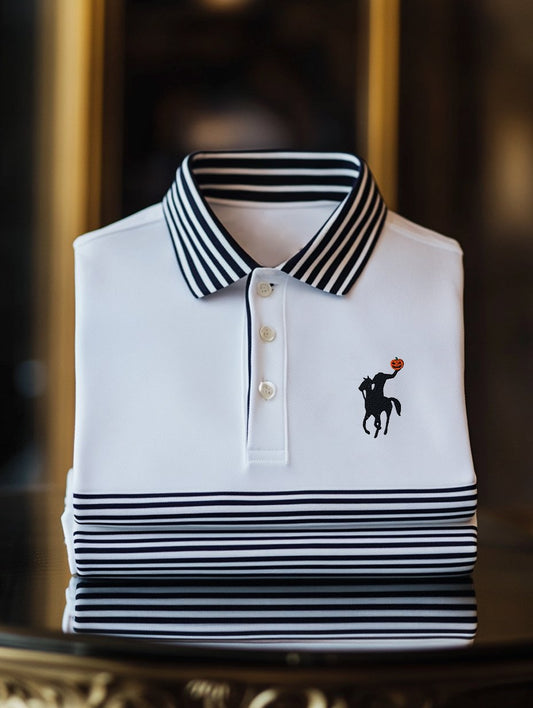 Men's Business Casual Button-Down Short-Sleeve Polo Shirt