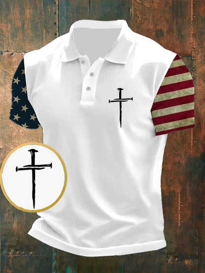Men's Faith Print Short Sleeve Polo Shirt