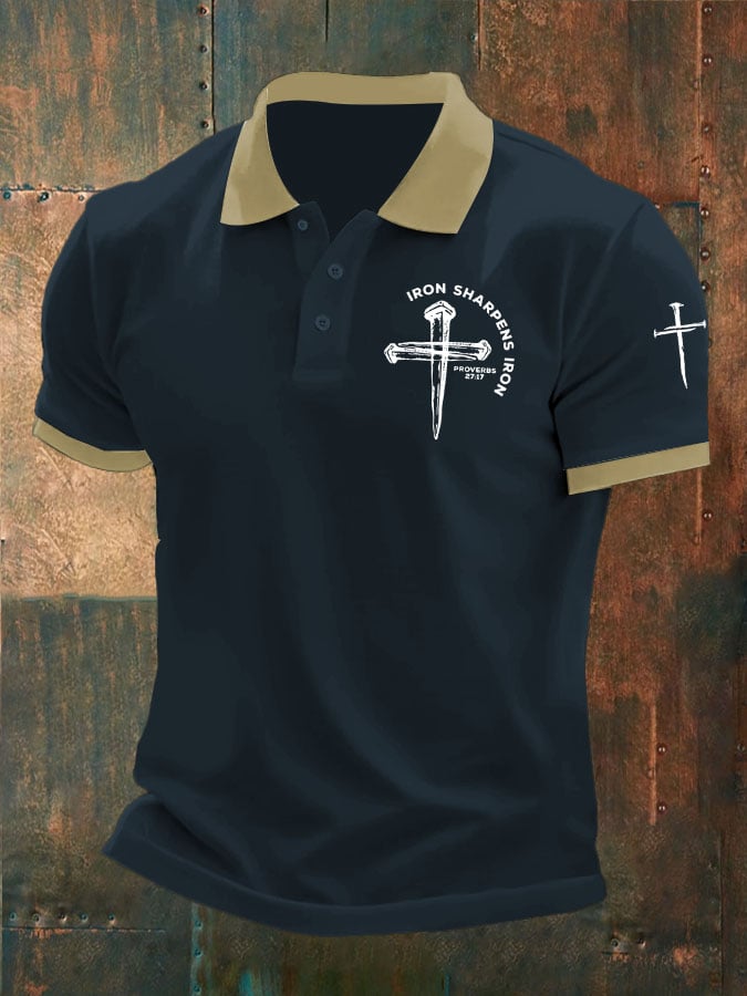 Men's Iron Sharpens Iron Print Polo Shirt