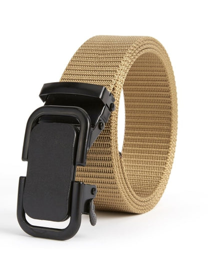 Men's outdoor training automatic buckle nylon canvas braided belt