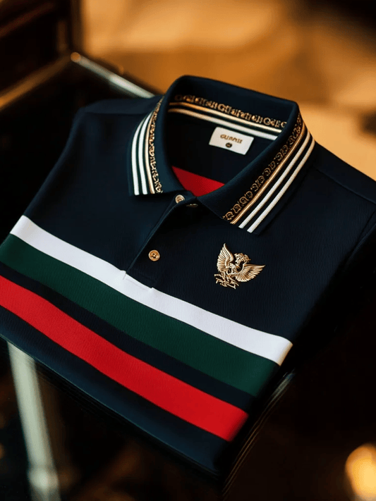Men's Vintage Business Long Sleeve Polo Shirt
