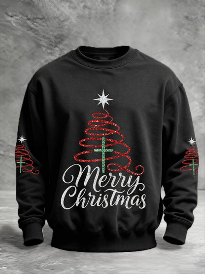Men's Faith Cross Christmas Printed Pullover Sweatshirt