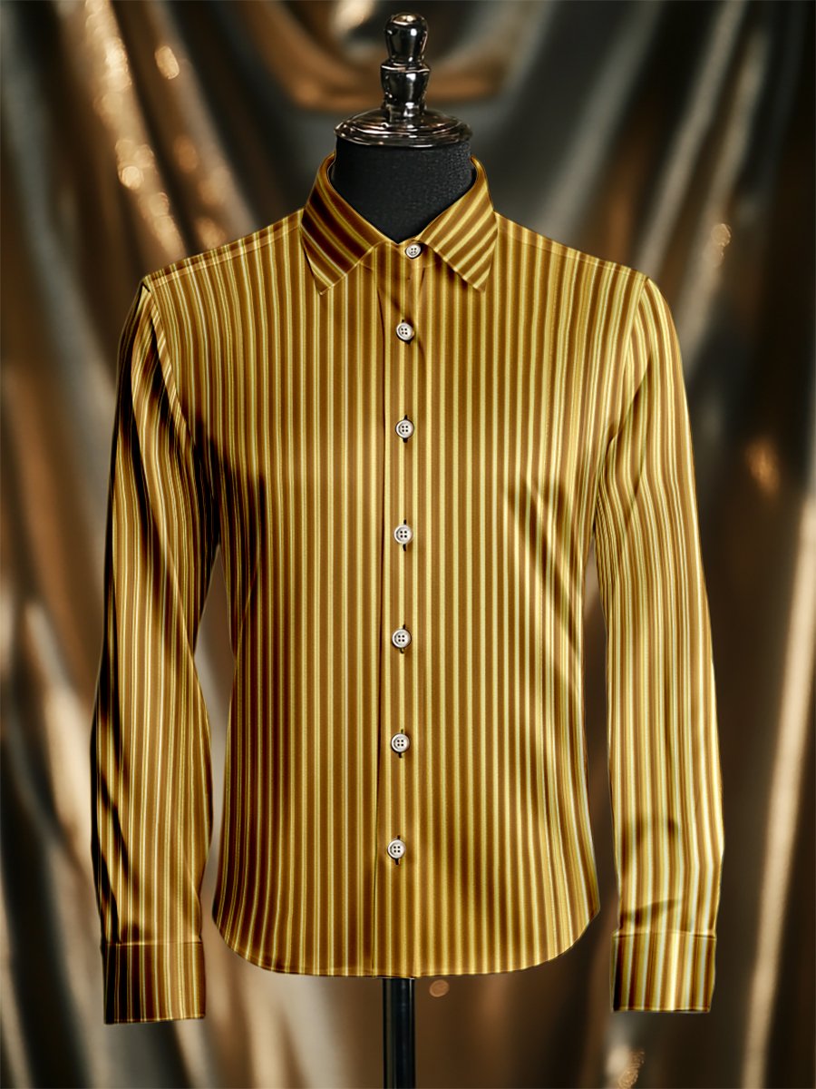 Men's Silk Luxury Business Long Sleeve Shirt