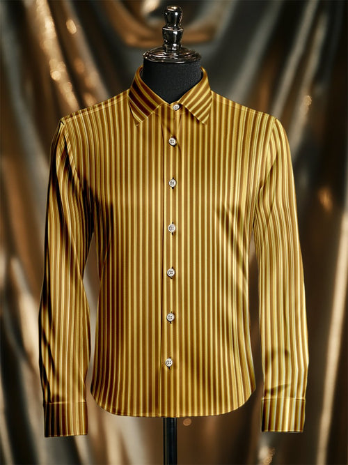 Men's Silk Luxury Business Long Sleeve Shirt