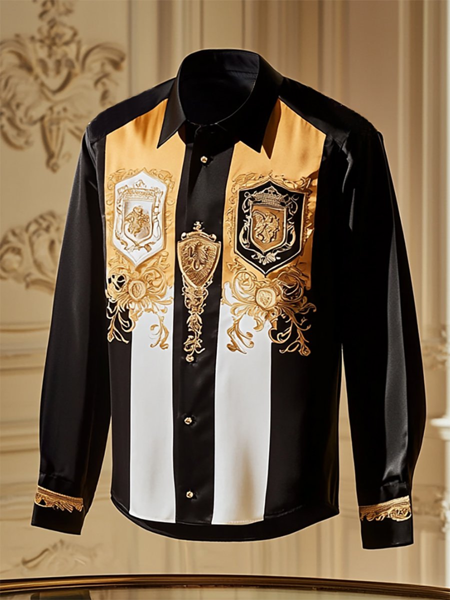 Men's Satin Luxury Business Long Sleeve Shirt
