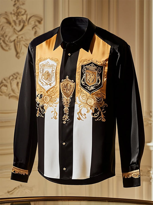 Men's Satin Luxury Business Long Sleeve Shirt