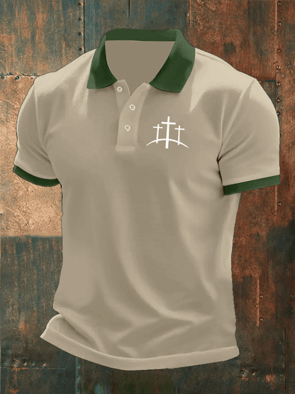 Men's Faith Printed Casual Polo Shirt