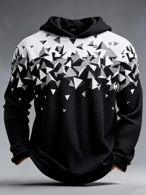 Men's Retro Color Block Print Zipper Sweatshirt