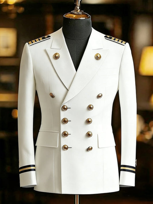 Men's Vintage Commemorative Navy Suit Jacket