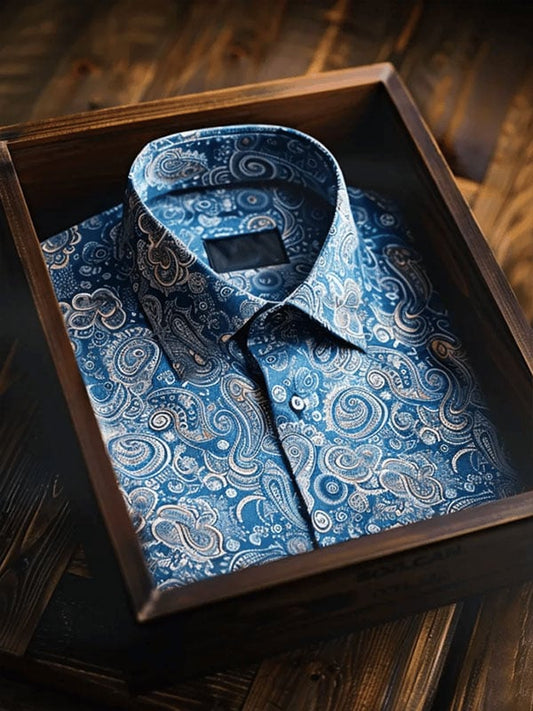 Men's Luxury Pelis Print Short Sleeve Shirt