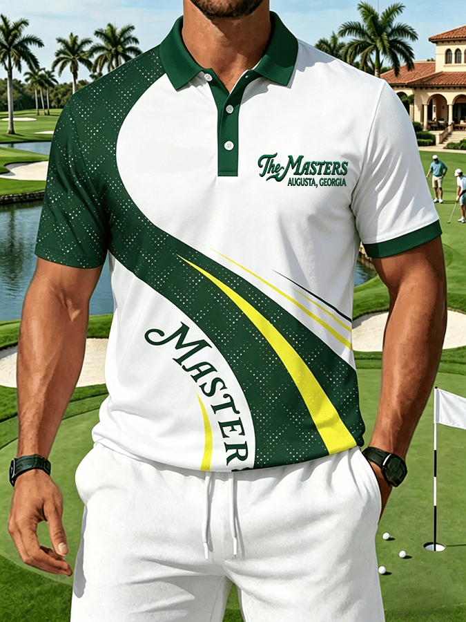 Men's Golf Print Casual Polo