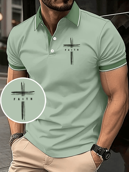 Men's Faith Printed Casual Polo Shirt
