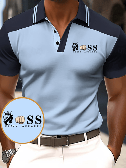 Men's Stylish Letter Print Casual Polo Shirt