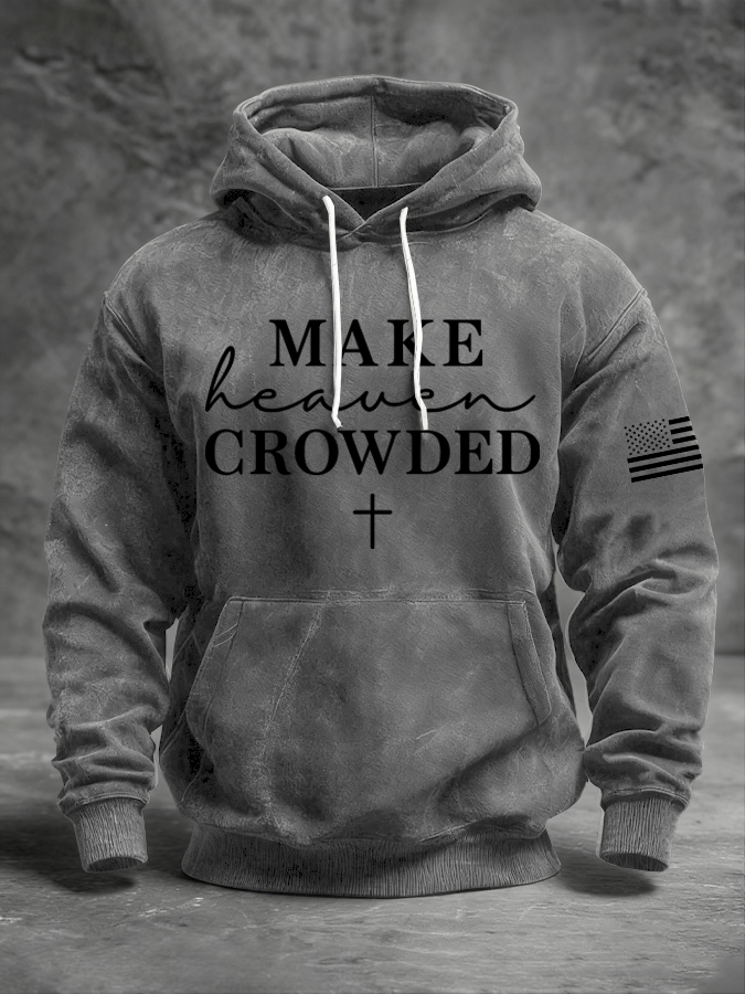 Men's Faith Print Long Sleeve Hooded Sweatshirt