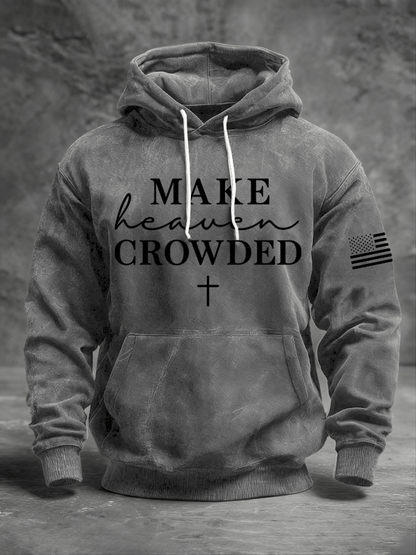 Men's Faith Print Long Sleeve Hooded Sweatshirt