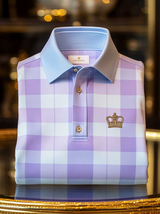 Men's Classic Business Logo Button Short Sleeve Polo Shirt