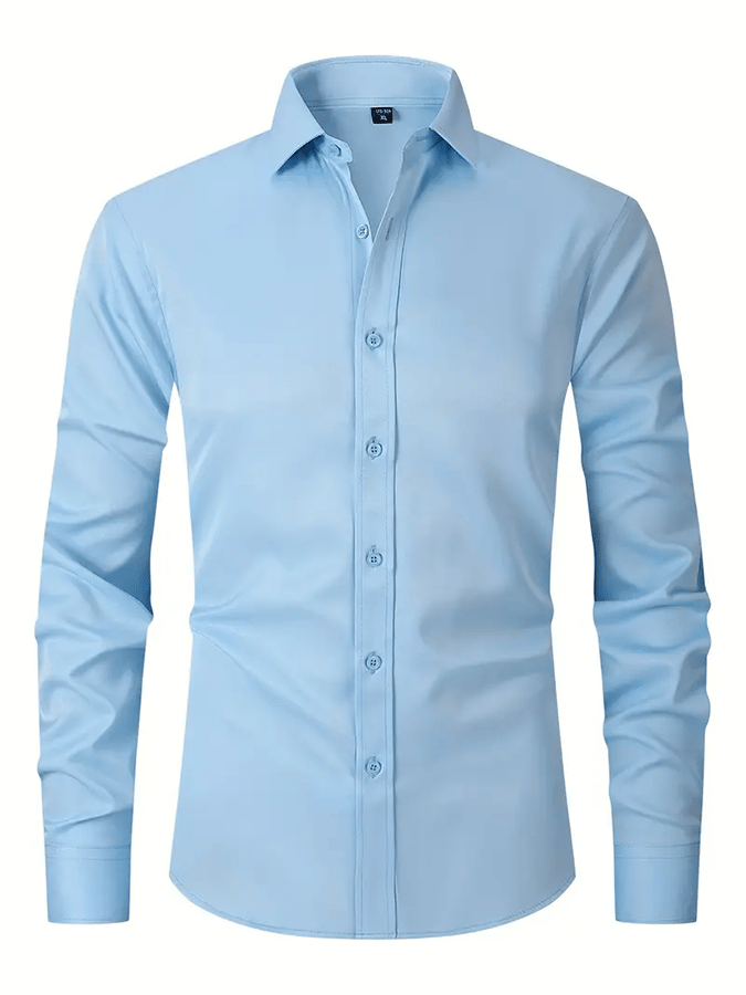 Men's Solid Color Design Business Casual Shirt