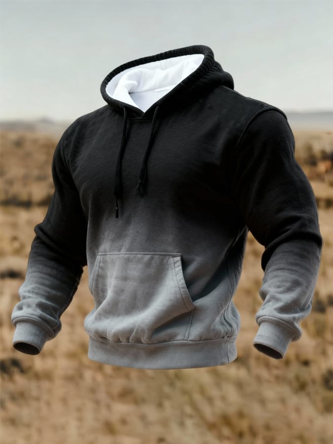 Men's Retro Gradient Hooded Sweatshirt