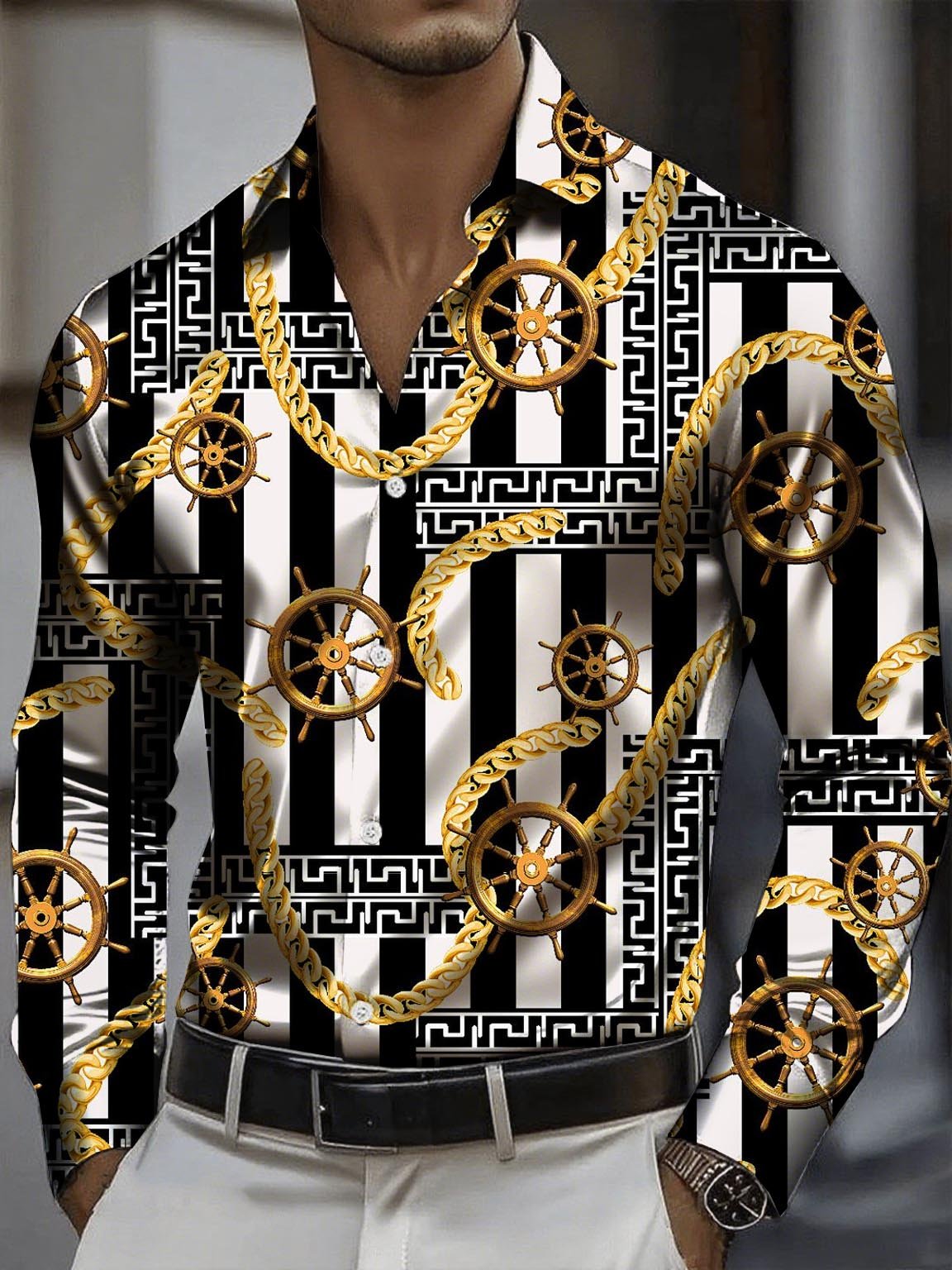 Men's Classic Business Casual Luxe Long Sleeve Button Down Shirt
