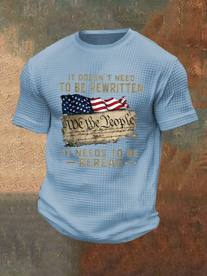 Men's We The People Print Casual Waffle T-Shirt