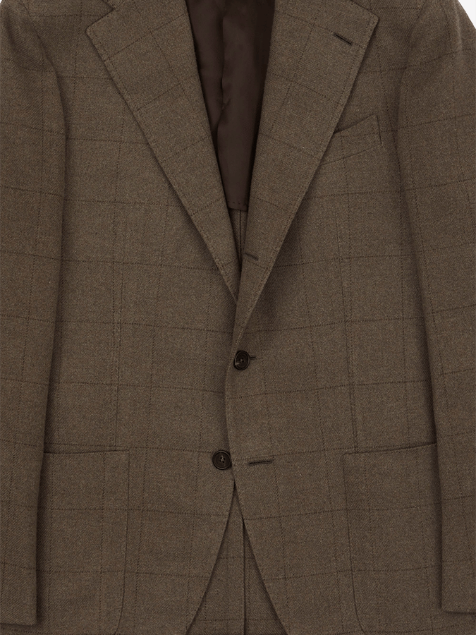 Men's Fashionable Plaid Design Single-Breasted Pocket Design Casual Suit