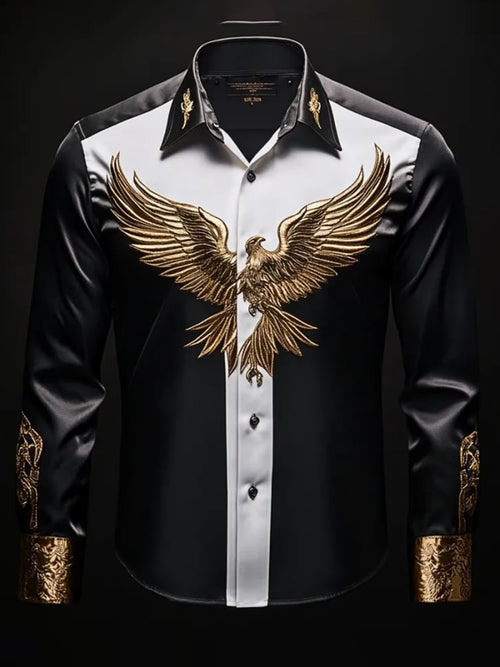 Men's Casual Abstract Printed Long Sleeve Shirt