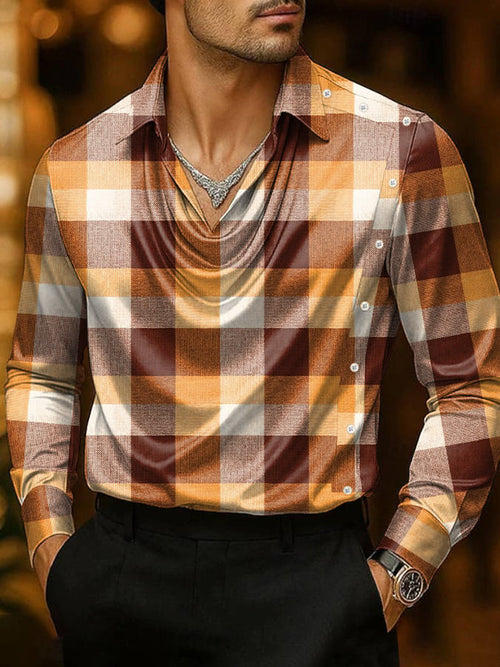 Men's Business Casual Satin Shirt