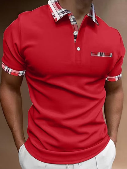 Short Sleeve Printed Pullover Polo Shirt