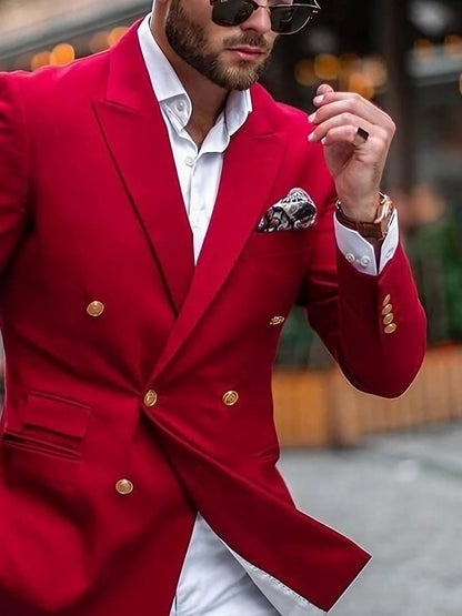 Men'S Slim Double Breasted Casual Suit