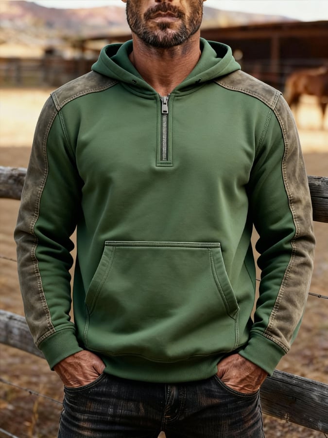 Men's Vintage Comfortable Zip-Up Hooded Sweatshirt