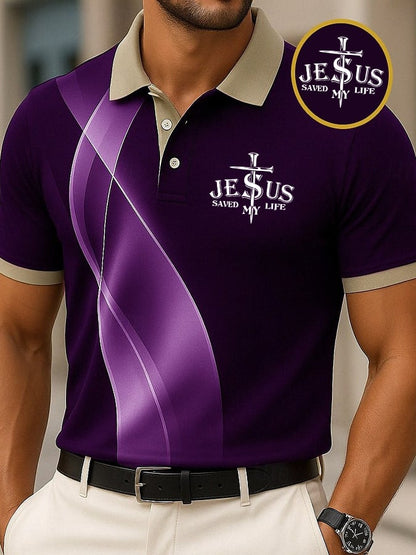 Men's Faith Printed Casual Polo Shirt
