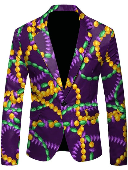 Men's Versatile With Carnival Design Blazer