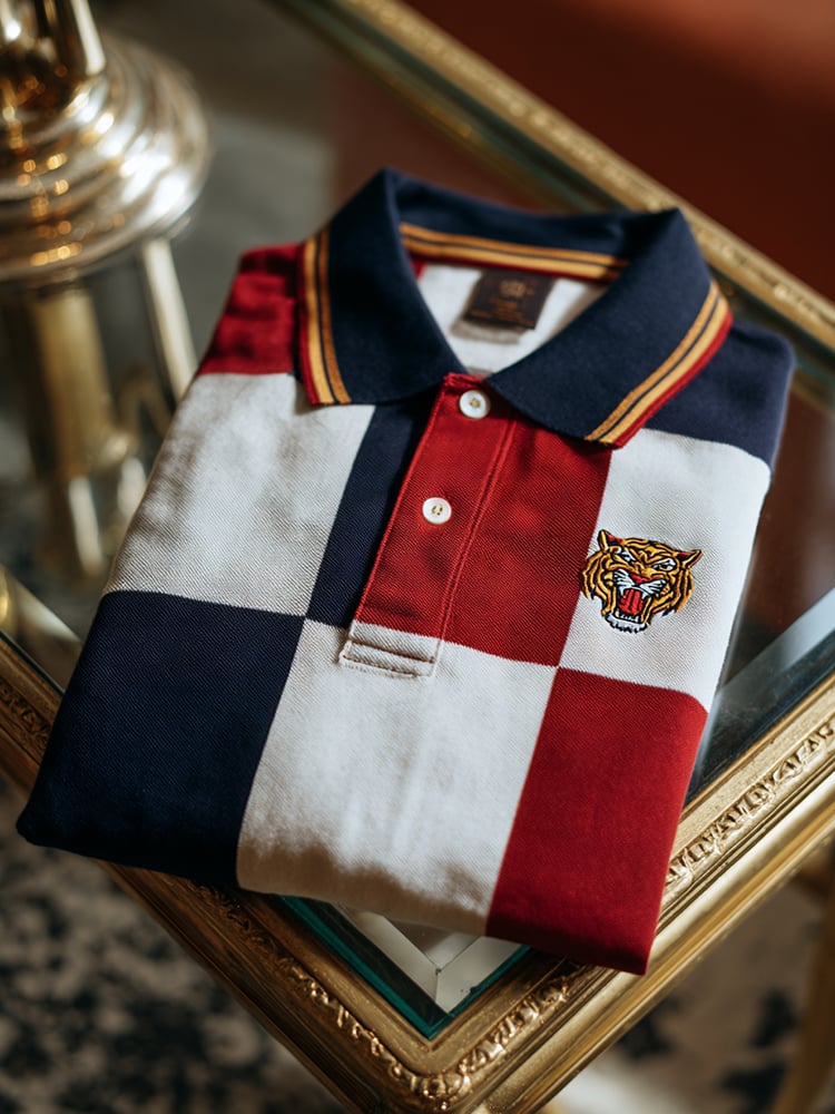 Men's Classic Business Check Button Short Sleeve Polo Shirt