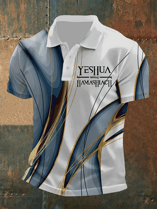Men's Retro Faith  Casual Printed Polo Shirt