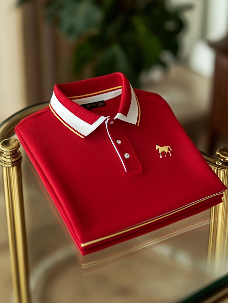 Men's Business Casual Horseback Rider Button-Down Short Sleeve Polo Shirt